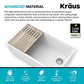 Metallic White 32 in Undermount Granite Kitchen Sink KGUW1