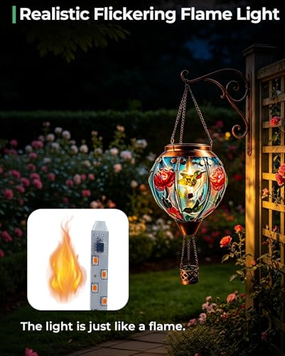 Hummingbird Hot Air Balloon Solar Lantern Hanging Solar Light