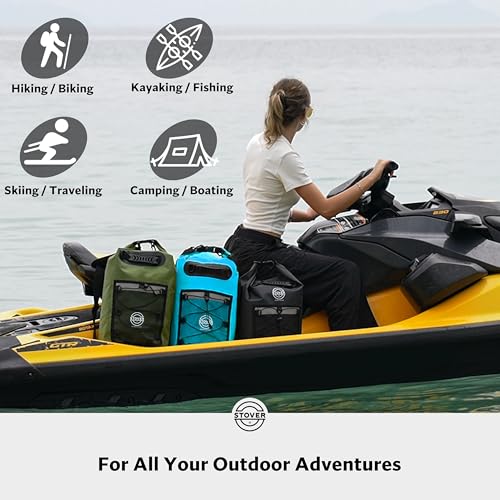 5/10/25/30/40L Waterproof Dry Backpack & Phone Case- Large Floating Dry Bag for Kayaking, Travel, Hiking, Fishing, Camping, Motorcycles & Beach, Heavy-Duty Roll Top Men/Women (Blue)