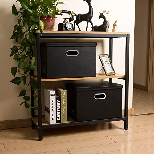 Large Foldable Storage Bins with Lids [3 (3 Count)