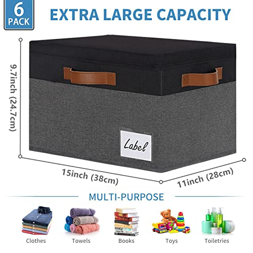 Storage Bins with Lids 6 Pack