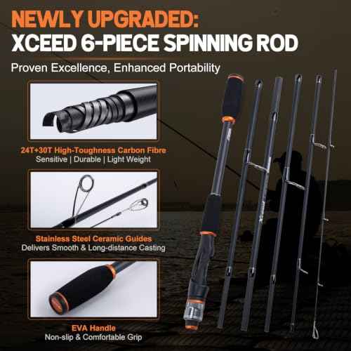6 Piece Fishing Rod Kit with Carry Case