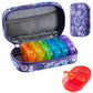 Weekly Travel Pill Organizer 2 Times a Day AM PM Rainbow Pill Box