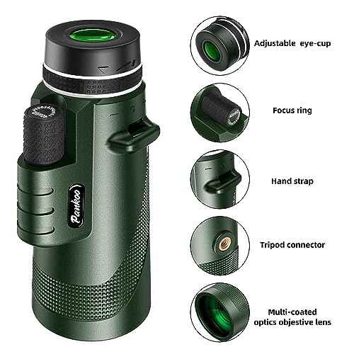 40x60 High Powered Monocular Telescope for Adults with Smartphone & Tripod