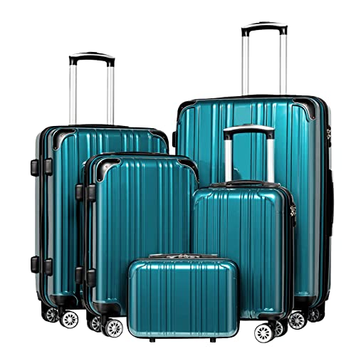 Luggage Set Lightweight and Durable Hardshell (5 Count)