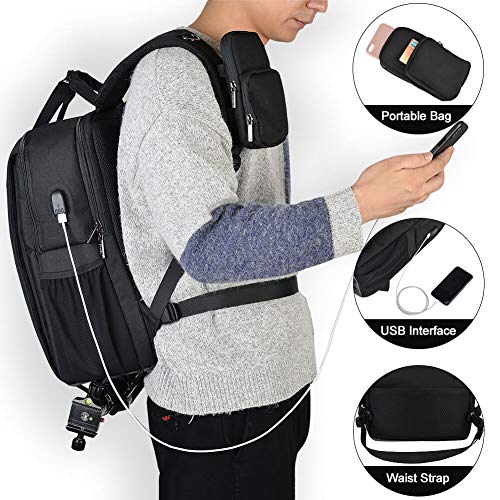 DSLR Camera Backpack Bag Waterproof Anti Theft with 15.6 inch Laptop Compartment