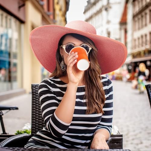 Sun Hats for Women Wide Brim Summer Hat Large Floppy Sun Straw Hat Foldable Packable Beach Hats UPF 50+