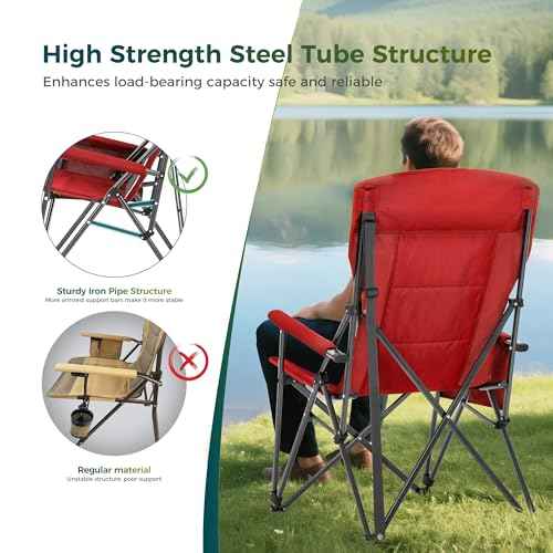 Oversized Camping Chair for Adult Lawn Chair for Outdoor Camping (2 Count)