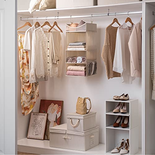 3 Shelf Hanging Closet Organizer with Half Compartment