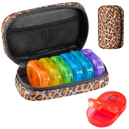 Weekly Travel Pill Organizer 2 Times a Day AM PM Rainbow Pill Box