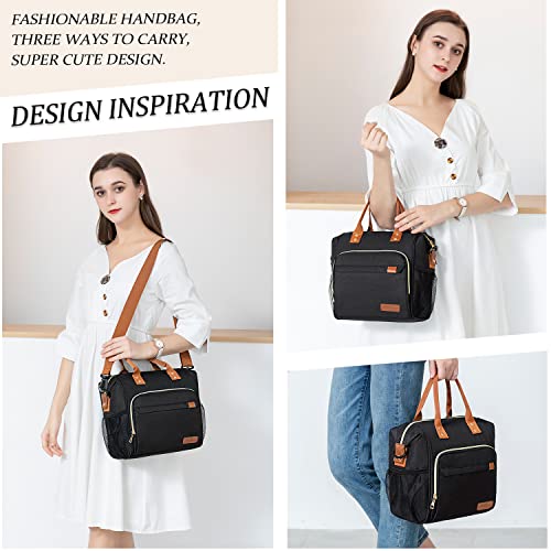 Black Lunch Box for Women Insulated Lunch Bag for Work