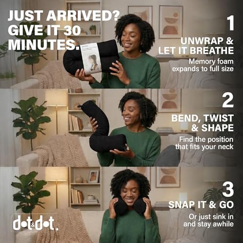 Twist Memory Foam Travel Pillow for Airplanes