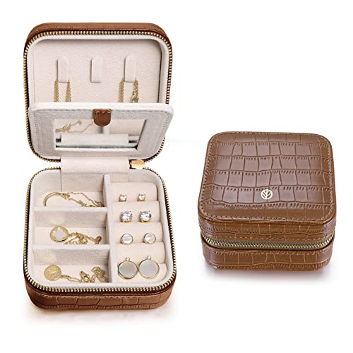 Travel Jewelry Organizer Boxes for Women Small Portable Necklace Earrings Bracelet Rings Travel Case Best Friend Birthday Gifts for Women Trendy