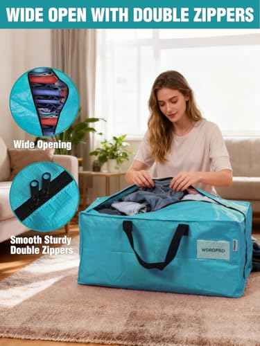 10 Pack Extra Large Moving Bags with Backpack Straps & Handles (10 Count)