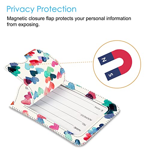 Luggage Tags Privacy Cover ID Label for Travel Bag Suitcase (2 Count)