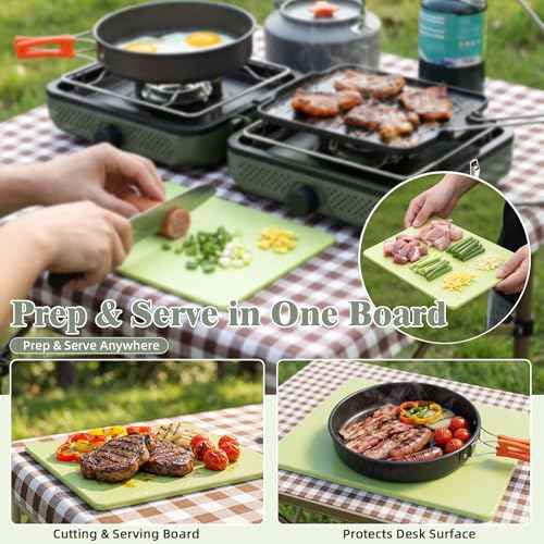 Camping Stove 2 Burner Foldable Propane Camping Stove with Cookware