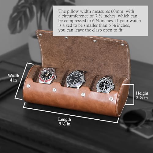 Watch Roll Travel Case for 3 Watches