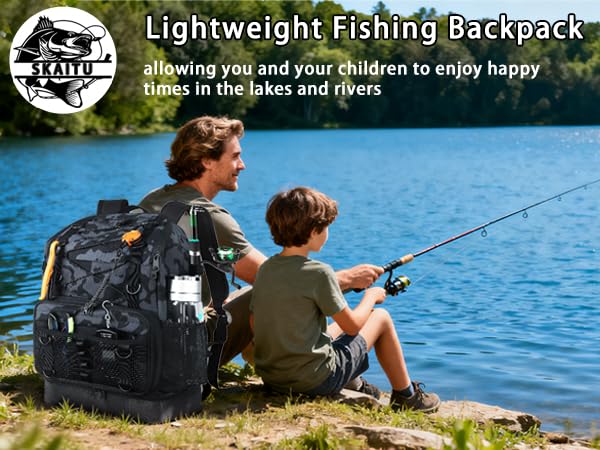 Fishing Backpack with Tackle Boxes and Rod Holder
