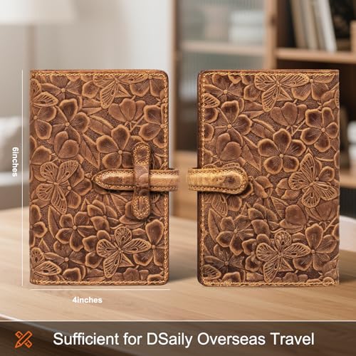 Genuine Leather Passport Holder for Women Men