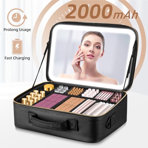 Professional Makeup Bag with LED Mirror