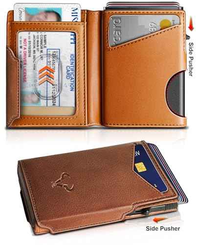 Men Airtag Leather Wallet Metal Case Money Clip