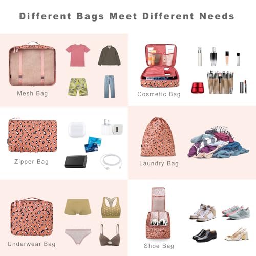 8 Set Packing Cubes Luggage Packing Organizers for Travel Accessories