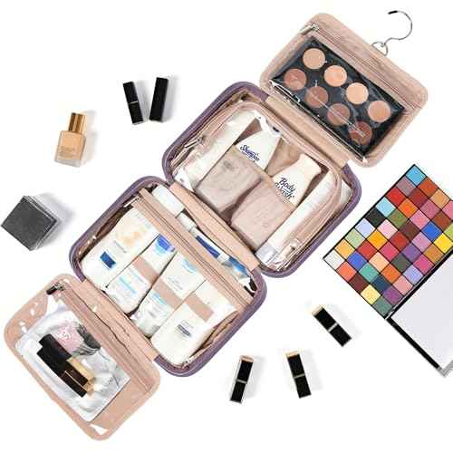 Travel Toiletry Bag for Women Hanging Organizer Makeup Case Pockets