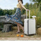 24 Inch Top Opening Checked Luggage with Cup Holder and USB Ports