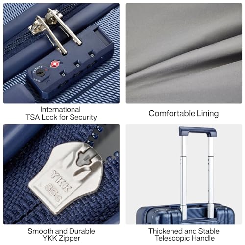 Luggage Sets 2 piece Carry On Luggage with Wheels PC Hard Shell Suitcases Lightweight Checked Travel Luggage Large Travel Suitcase Woman Men 20 (2 Count)
