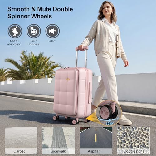 24 Inch Expandable Checked Luggage Hard Shell Suitcase