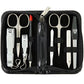 brand quality 8 piece manicure pedicure grooming kit set for professional nail care with synthetic leather case black