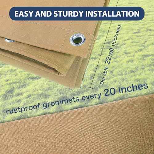 12’x16’ Canvas Tarps Heavy Duty Waterproof Tarpaulins with Aluminum Grommets