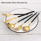 Matte Black Gold Silverware Set (4 Count)
