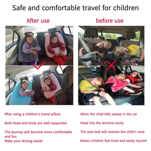 Travel Pillow Car Pillow Kid Car Sleeping Colorful Blue