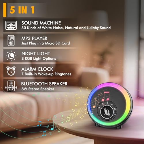 Nightlight Bluetooth Speaker Alarm Clock
