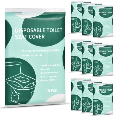 90 Pcs Disposable Flushable Paper Toilet Seat Covers Travel Supplies Essentials for Airplane