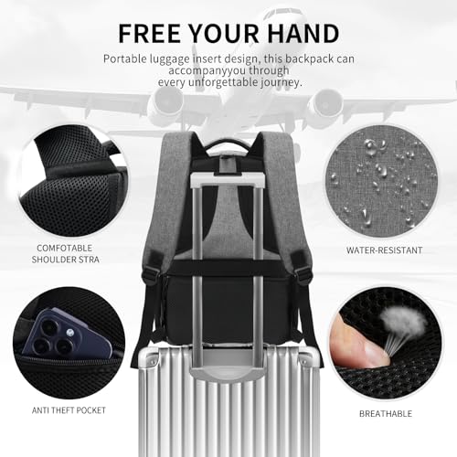 Grey Backpack for Men Women