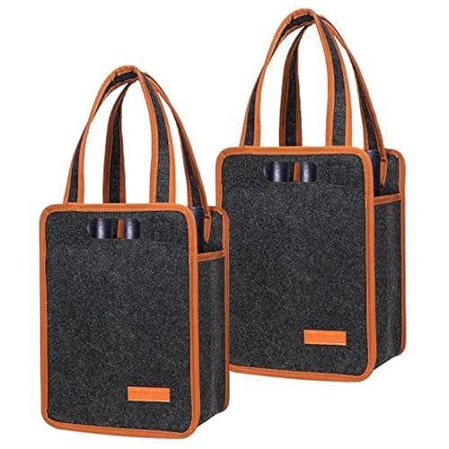6 Bottle Wine Carrier Tote Bag (2 Count)