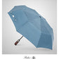 Folding Umbrella Real Wood Handle Kimono Navy Sea Blue