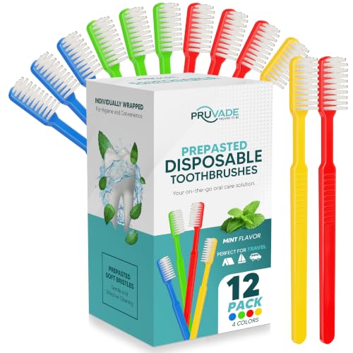 12 Pack Disposable Toothbrushes with Toothpaste (12 Count)