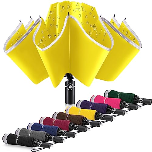 Inverted Umbrella Large Windproof Umbrellas for Rain Sun Travel Umbrella Compact with Reflective Stripe