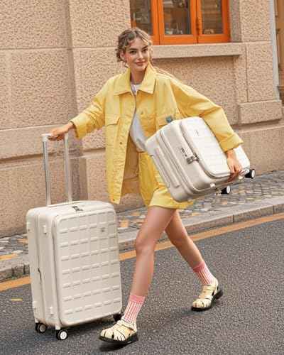 Expandable Top Opening 28 Inch Checked Luggage with Spinner Wheels