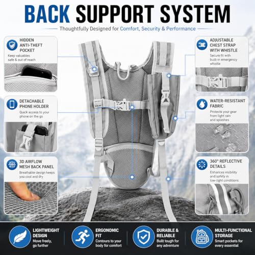 Lightweight Hydration Backpack 2L Water Bladder Pack