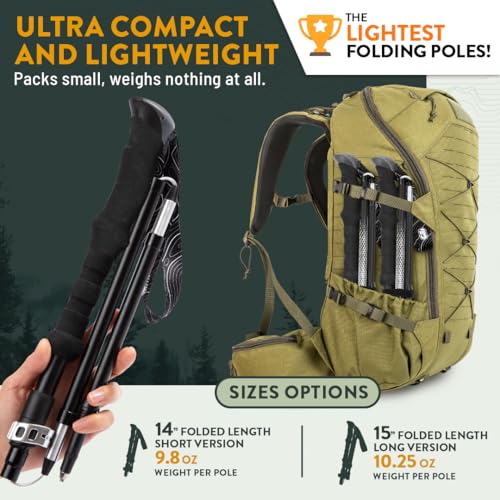 Premium Foldable Hiking Poles by USA Brand