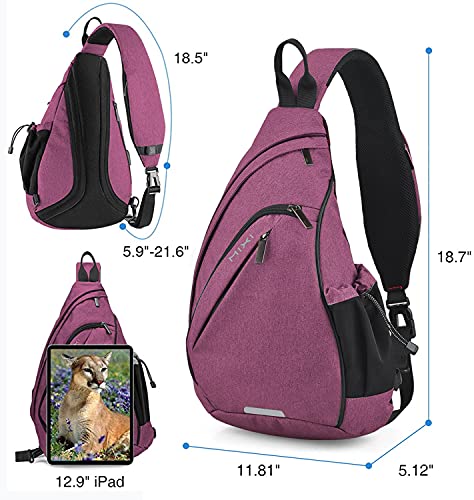 Sling Bag Men Backpack Unisex One Shoulder Bag Hiking Travel Backpack Crossbody with USB Port for Men Women Versatile Casual Daypack