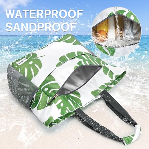 Beach Bag Waterproof Sandproof Large Capacity Foldable for Women