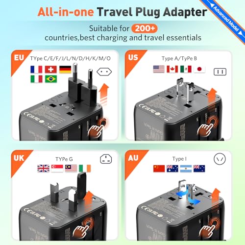70W HICHOR Universal International European Travel Plug Worldwide Adaptor