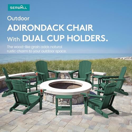 Outdoor Adirondack Chair Set of 4 with Cup Holders (4 Count)