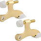HOMOTEK 2 Pack Hinge Pin Bright Brass Door Stopper, Gold Door Stops, Adjustable Deluxe Heavy Duty Door Stopper 2-1/2"x1-3/4”,with White Rubber Bumper Tips