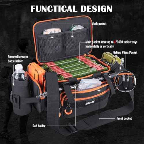 Fishing Tackle Bag with 4 3600 Tackle Boxes